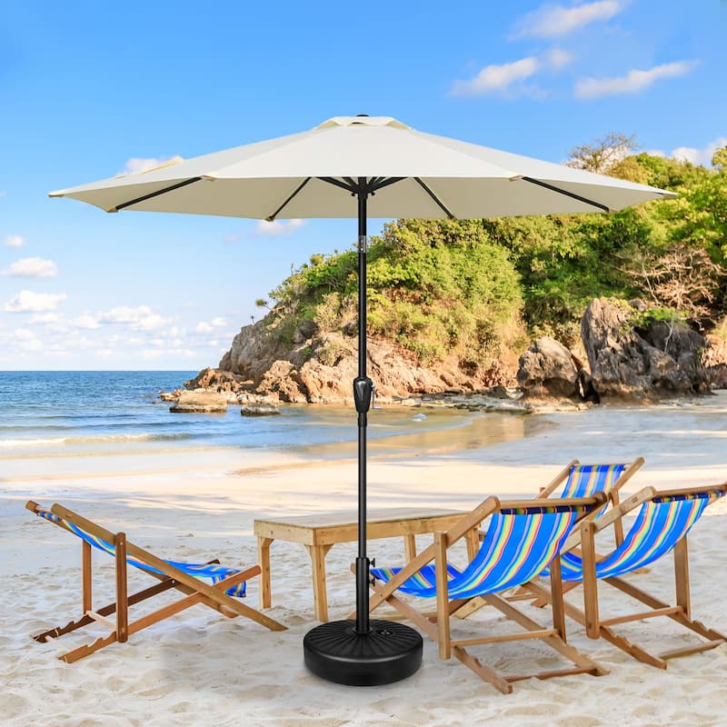 Round Free Standing Patio Umbrella Base Fillable with Water or Sand